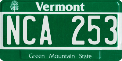 VT license plate NCA253