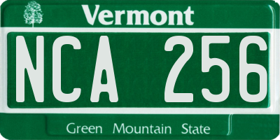 VT license plate NCA256