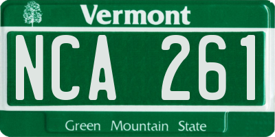 VT license plate NCA261