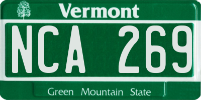 VT license plate NCA269
