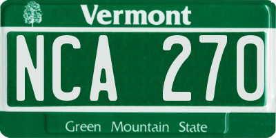 VT license plate NCA270