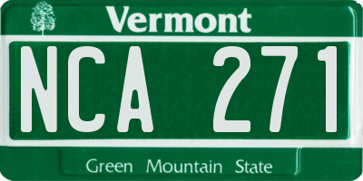 VT license plate NCA271
