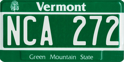 VT license plate NCA272