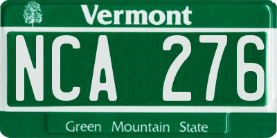 VT license plate NCA276