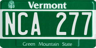 VT license plate NCA277