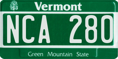 VT license plate NCA280