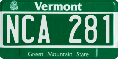 VT license plate NCA281