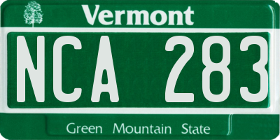 VT license plate NCA283