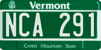 VT license plate NCA291