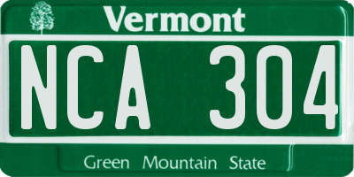 VT license plate NCA304