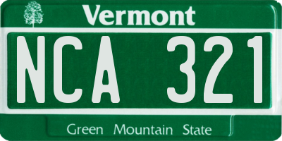 VT license plate NCA321