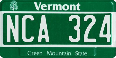 VT license plate NCA324