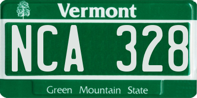 VT license plate NCA328