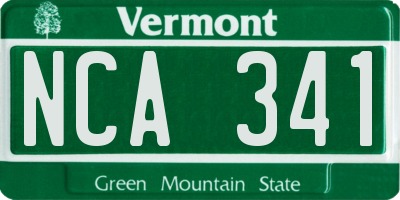 VT license plate NCA341