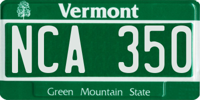 VT license plate NCA350