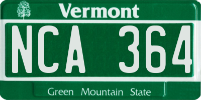 VT license plate NCA364