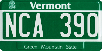 VT license plate NCA390