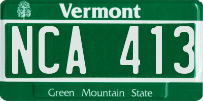 VT license plate NCA413