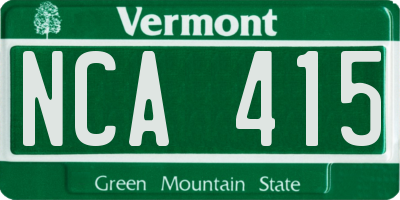 VT license plate NCA415
