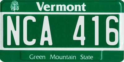 VT license plate NCA416