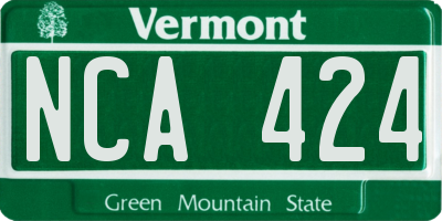 VT license plate NCA424