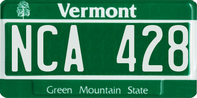 VT license plate NCA428