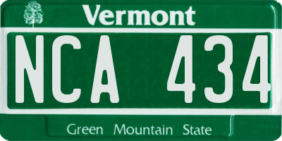 VT license plate NCA434
