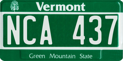 VT license plate NCA437