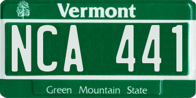 VT license plate NCA441