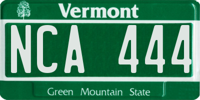 VT license plate NCA444
