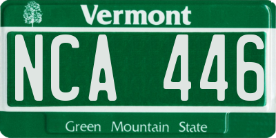 VT license plate NCA446