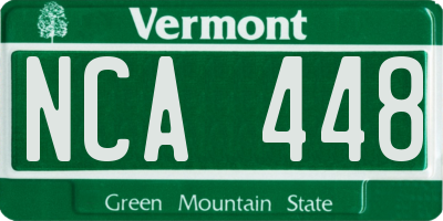 VT license plate NCA448