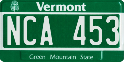 VT license plate NCA453