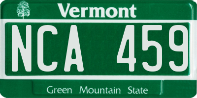 VT license plate NCA459