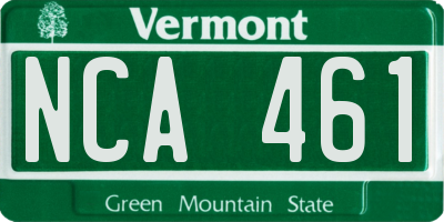 VT license plate NCA461