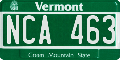 VT license plate NCA463