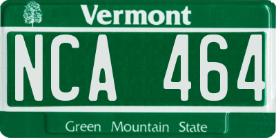VT license plate NCA464