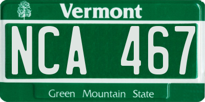 VT license plate NCA467