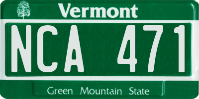 VT license plate NCA471
