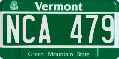 VT license plate NCA479