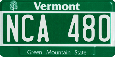 VT license plate NCA480