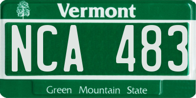 VT license plate NCA483