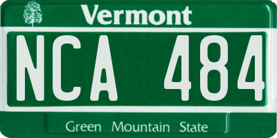 VT license plate NCA484