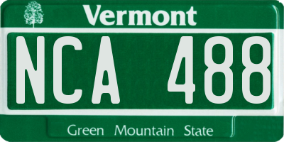 VT license plate NCA488