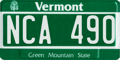 VT license plate NCA490