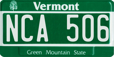 VT license plate NCA506