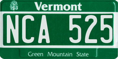 VT license plate NCA525