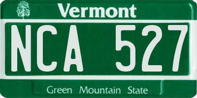 VT license plate NCA527