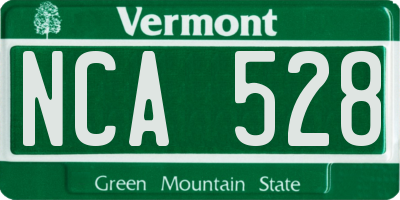 VT license plate NCA528