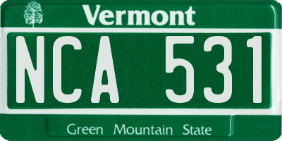 VT license plate NCA531